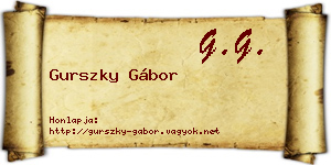 Gurszky Gábor névjegykártya