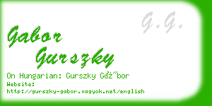 gabor gurszky business card